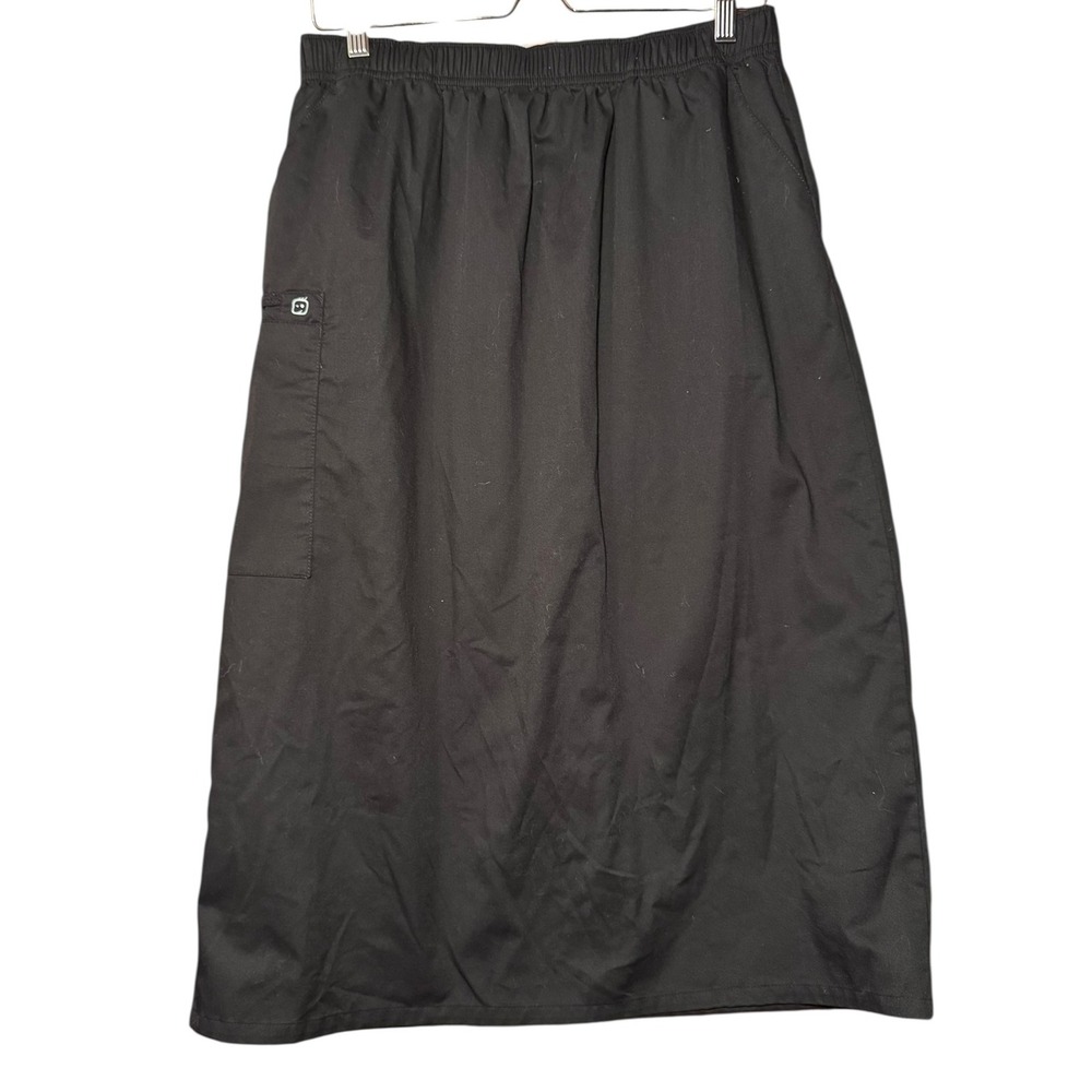 WonderWink WonderWork Black Scrub Skirt Women's L Elastic Waist Classic Fit